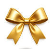 © OpalLine Studio - Metallic Gold Bow on Elegant Gradient Background — Luxury Gift Decoration Isolated