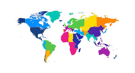 Naklejka na meble world map illustration showing different countries displaying global regions useful for geography education and international business infographics