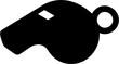 © Icon_Zone - Sports whistle silhouette vector showing referee equipment used for game control and fair play enforcement