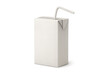 © Fly Frames - White juice box carton with straw on transparent background