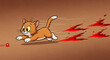 © Rima - Cartoon Cat Running So Fast It Bleeds Laser Dot Pursuit