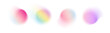 © Doloves - Set gradient round blur shape. Gradation color mesh noise texture on white background. Fluid aura, water splash, abstract blob watercolor effect. Vector translucent illustration