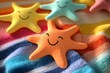 © Ilia - Cheerful smiling starfish on colorful textured background
