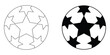 © pk bain - Soccer ball icon set. 2 football symbol sign for sports apps and websites