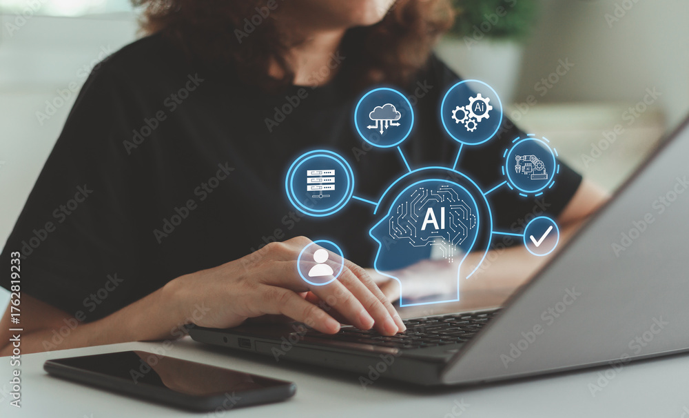 RPA, Robotic process automation concept, artificial intelligence ...
