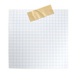 © QuahuxStudio - PNG Grid Paper Note with Tape: A piece of grid paper is affixed with tape, showcasing a blend of functionality and visual simplicity. The paper's structured lines provide a neat surface for thoughts.