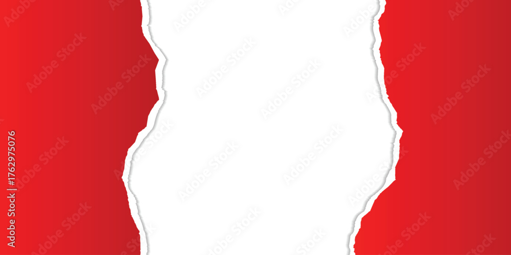 Red Ripped Line Ripped red paper overlay with clean tear line, transparent background ...