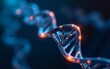 © feng - Digital representation of a DNA helix illuminated by glowing blue and orange lights, symbolizing biotechnology and genetic research. High quality