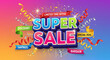 © TamimTech - Super sale explosion vibrant festive party celebration big discount offer great deals marketing event promotion advertisement
