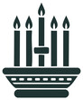 © Наталя Лисак - Five candles lit in a candelabrum illustration, religious concept
