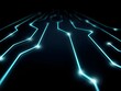 © LookChin AI - Futuristic glowing blue circuit pathways on a dark background symbolizing digital connectivity and data transmission