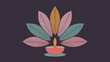 © Muhammad - Illustration of a diya lamp with colorful leaves arranged in a semi circle on a dark background
