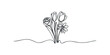 © Maestro - Single line drawing of a bouquet of flowers