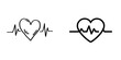 © AI04 - Modern medical design features a heart rate illustration with a green-colored rhythm, including a flat-style EKG icon and heart beat line symbol, which represent the cardiogram and graph of a pumping
