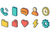 © Pointer Marker - Communication and productivity icon set. Flat style icons for apps and interfaces.