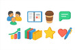 © Pointer Marker - Communication, productivity flat icon set. Social, office, and interaction icons collection