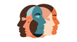 © alexsa - Overlapping Diverse Faces Symbolizing Psychology and Mental Health.
