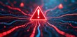 © Pete - Abstract digital network shows warning sign with glowing red lines indicating system overload. Danger signals flash amid data streams. Tech failure, alert, risk alert.