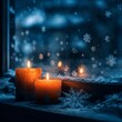 © Khawla - Cozy Candlelight by Frosted Winter Window