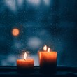 © Khawla - Cozy Candlelight by Frosted Winter Window
