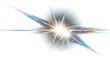 © suldev - Bright flare overlay. Rainbow light refraction with diamond glow, lens flash, and glittering prism. white  background for design filter, jewelry, or fantasy decoration.