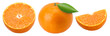 © natthapol - Orange fruit with leaves (Mandarin orange), slices and half isolated, transparent PNG, collection, PNG format, cut out
