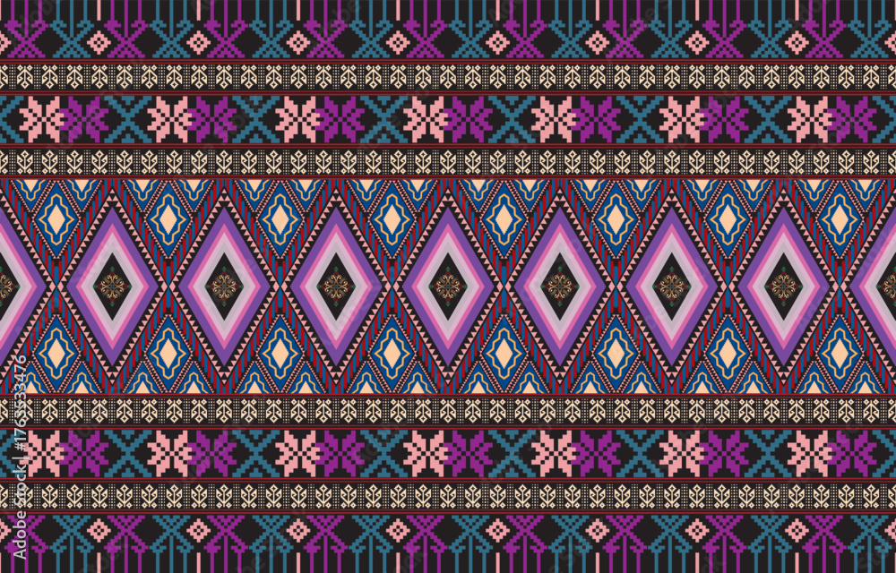 tribal ethnic themes geometric seamless background with a Peruvian ...
