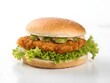 © masood - Crispy fried chicken sandwich, sesame seed bun, lettuce, fast food, juicy chicken burger
