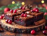 Korzenne brownie z żurawiną
