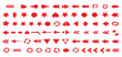 ©  Alaimn - Collection of red arrows and geometric shapes on a white background