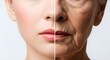 © Sayada - Comparison of a young and old womans face showing the effects of aging process