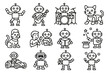 © Ludmila Zabaranilova - Drummer robotic personal toy vr robot icon icons racing robotics companion vector