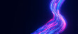© garrykillian - Bigdata light speed data flow S-turn closeup. Abstract digital data stream of quantum computing. Cyberspace of qubit trails. Modern tech information transmission.