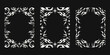 © 7AM - Neo tribal flame frame design. Stylish neo tribal flame frame design with white fire shapes on black background. Perfect for tattoo frame, poster border, or modern decorative artwork.