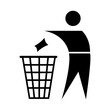 © Oleksandr - Throw trash in the bin. Throw waste in specially designated places. Keep it clean. Throw packaging in the trash can. Dispose properly. Warning symbol. Marking.