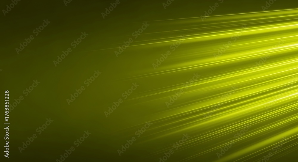 A vibrant explosion of yellow-green light rays emanating from a single ...