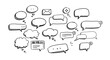 © Mark - Hand drawn speech bubbles and chat icons doodle set for communication design