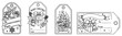 © Aisha Kudorova - Hand drawn Christmas gift tags collection Vector sketch holiday present labels with festive decorations