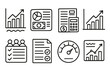 © peppastocker - Business Budgeting Tools set of icons in doodle hand-drawn vector style: profit and loss chart, cash flow dashboard, project expense sheet, revenue growth graph, team budget