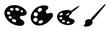 © Mohon - Art palette and brush icons artistic creativity tools for painting and design projects
