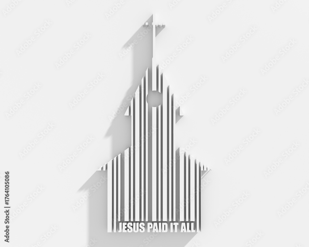 Example Bar Code Jesus Church building icon as barcode. Community worship unity symbol. Jesus ...