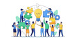 © Avra - Collaborative team building a bright idea with puzzle pieces, representing successful business strategy and innovative solutions