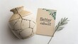 © ABDUL - Vintage Pottery Vase with Cracks and Inspirational Rebuild Card