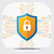 © Alif - Secure Data Network Illustration Shield and Lock Symbol Surrounded by Circuit Lines