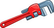 © WalidSmith - Illustration of a red and gray pipe wrench tool.