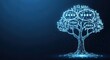 © Eman Suardi - Abstract digital tree with communication bubbles made of letters