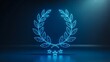 © Sajjad - Digital laurel wreath with stars symbol of victory and achievement on blue background