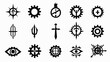 © azi - Mystical fantasy vector icon collection featuring gears, compass roses, swords, eyes, and abstract symbols for games and design