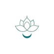 © azi - Minimalist lotus flower and crescent moon symbol design on white background for wellness, yoga, meditation, and spiritual concepts