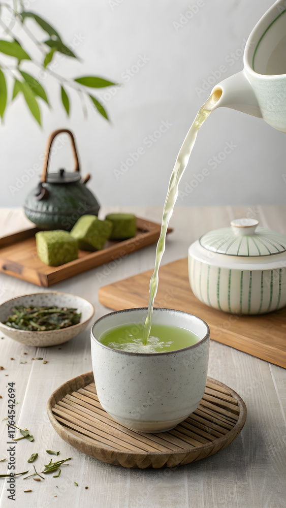 Green tea liquid pouring from full hd 4k stock image download white ...